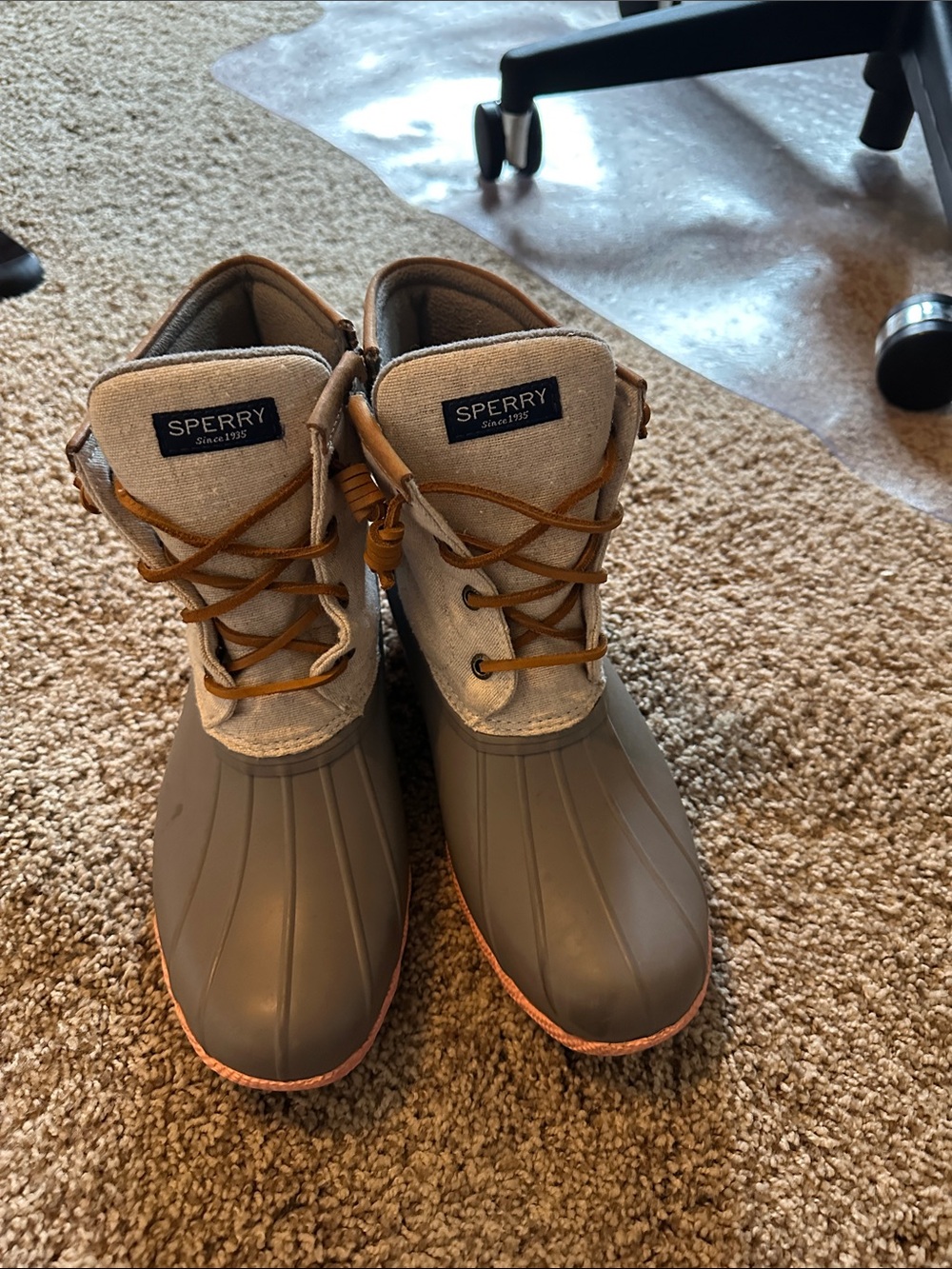Sperry Men's Gray and Tan Duck Boots